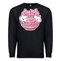 Black kawaii cat ramen   cute gift Premium Sweatshirt - linhVisuals