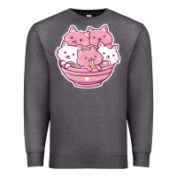 Charcoal Heather kawaii cat ramen   cute gift Premium Sweatshirt - linhVisuals