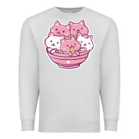 Dove Grey kawaii cat ramen   cute gift Premium Sweatshirt - linhVisuals