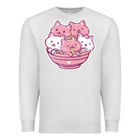 Oatmeal Heather kawaii cat ramen   cute gift Premium Sweatshirt - linhVisuals