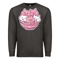 Smoke kawaii cat ramen   cute gift Premium Sweatshirt - linhVisuals