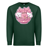 Sports Green kawaii cat ramen   cute gift Premium Sweatshirt - linhVisuals