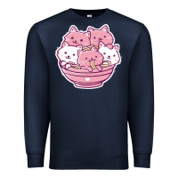 Navy kawaii cat ramen   cute gift Premium Sweatshirt - linhVisuals