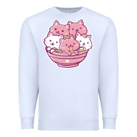 White kawaii cat ramen   cute gift Premium Sweatshirt - linhVisuals