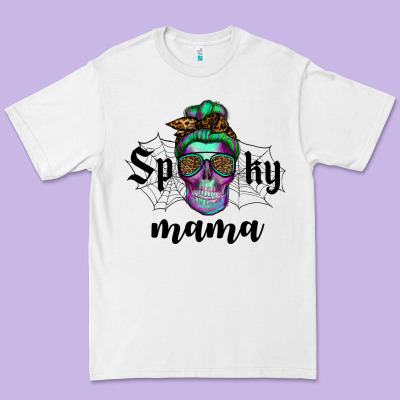 Spooky Mama Skull Premium Tee Designed By Ranaportraitstore