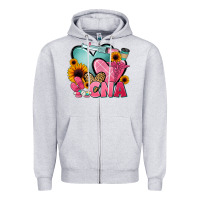 Heather Grey cna nurse Zipper Hoodie - JahusDesignShop
