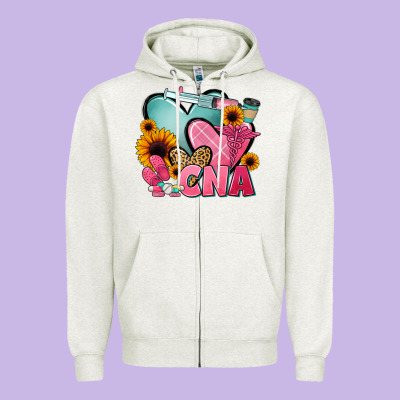 Cna Nurse Zipper Hoodie Designed By Jahusdesignshop
