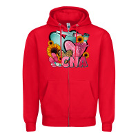 Red cna nurse Zipper Hoodie - JahusDesignShop