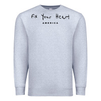 Heather Grey Fix your heart america Premium Sweatshirt - linhVisuals