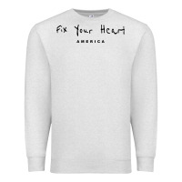 Oatmeal Heather Fix your heart america Premium Sweatshirt - linhVisuals