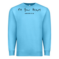Ocean Blue Fix your heart america Premium Sweatshirt - linhVisuals