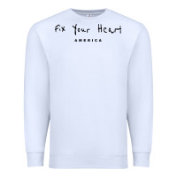 White Fix your heart america Premium Sweatshirt - linhVisuals
