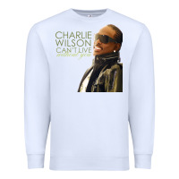 White Charlie Wilson Premium Sweatshirt - linhVisuals