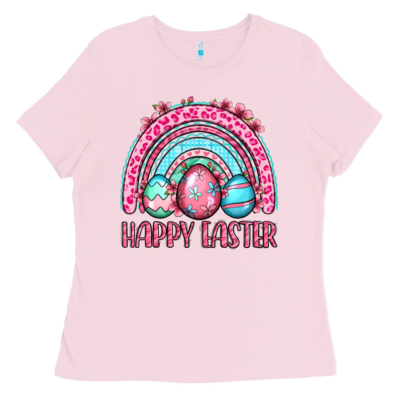 Happy Easter Eggs Rainbow Ladies Tee by OliviaCreatesArt | Teevron