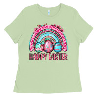 Matcha Happy Easter eggs rainbow Ladies Tee - OliviaCreatesArt