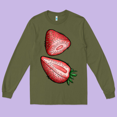 Strawberries 1 Long Sleeve Tee Designed By Bundleandbundleshop