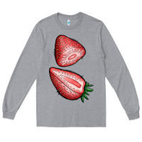 Heather Grey strawberries 1 Long Sleeve Tee - BundleAndBundleShop