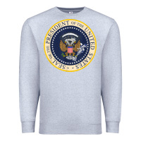 Heather Grey fake presidential seal Premium Sweatshirt - linhVisuals