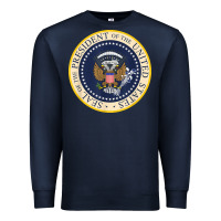 Navy fake presidential seal Premium Sweatshirt - linhVisuals