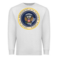 Oatmeal Heather fake presidential seal Premium Sweatshirt - linhVisuals