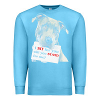 Ocean Blue pitbull t  shirt i sit for you will you stand for me t  shirt Premium Sweatshirt - linhVisuals