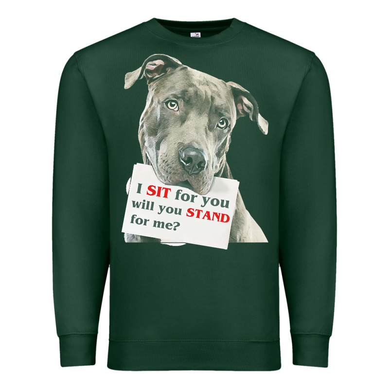 Pitbull T  Shirt I Sit For You Will You Stand For Me T  Shirt Premium Sweatshirt by linhVisuals | Teevron