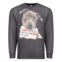Charcoal Heather pitbull t  shirt i sit for you will you stand for me t  shirt Premium Sweatshirt - linhVisuals