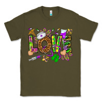 Army Green Mardi Gras love Nurse Classic Tee - HowdyJamesFarm