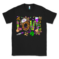 Black Mardi Gras love Nurse Classic Tee - HowdyJamesFarm