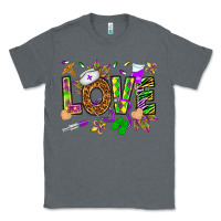 Charcoal Heather Mardi Gras love Nurse Classic Tee - HowdyJamesFarm