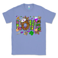 Colony Blue Mardi Gras love Nurse Classic Tee - HowdyJamesFarm