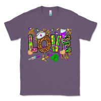 Lavender Mardi Gras love Nurse Classic Tee - HowdyJamesFarm