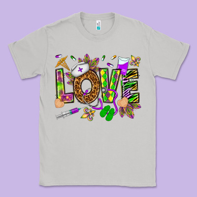 Mardi Gras Love Nurse Classic Tee Designed By Howdyjamesfarm