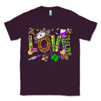 Plum Mardi Gras love Nurse Classic Tee - HowdyJamesFarm