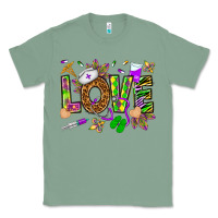 Sage Mardi Gras love Nurse Classic Tee - HowdyJamesFarm