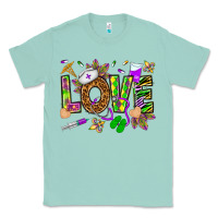 Seafoam Mardi Gras love Nurse Classic Tee - HowdyJamesFarm