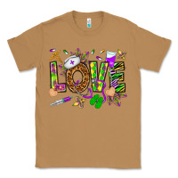 Toasted Coconut Mardi Gras love Nurse Classic Tee - HowdyJamesFarm