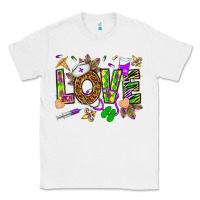 White Mardi Gras love Nurse Classic Tee - HowdyJamesFarm