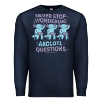 Navy axolotl questions Premium Sweatshirt - linhVisuals