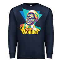 Navy stevie wonder vintage Premium Sweatshirt - linhVisuals