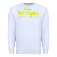 White suitable-pollo-tropical-worn Premium Sweatshirt - linhVisuals