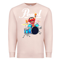 Pale Pink the muppet show animal playing pearl drums Premium Sweatshirt - linhVisuals
