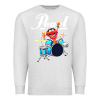 Oatmeal Heather the muppet show animal playing pearl drums Premium Sweatshirt - linhVisuals