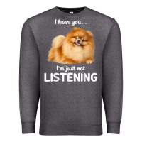 Charcoal Heather pomeranian i hear you not listening t shirt Premium Sweatshirt - linhVisuals