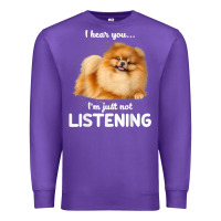 Purple pomeranian i hear you not listening t shirt Premium Sweatshirt - linhVisuals