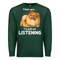 Sports Green pomeranian i hear you not listening t shirt Premium Sweatshirt - linhVisuals
