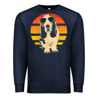 Navy retro basset hound t shirt men women kids gift t shirt Premium Sweatshirt - linhVisuals