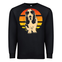 Black retro basset hound t shirt men women kids gift t shirt Premium Sweatshirt - linhVisuals
