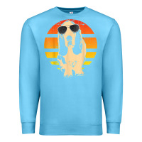 Ocean Blue retro basset hound t shirt men women kids gift t shirt Premium Sweatshirt - linhVisuals
