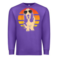 Purple retro basset hound t shirt men women kids gift t shirt Premium Sweatshirt - linhVisuals